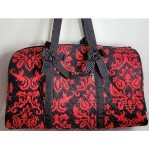 NWOT Belva Women's Duffle Bag Red Black Floral Large